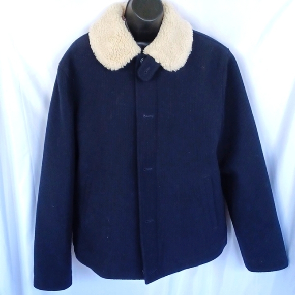 Express Men’s Navy Blue Sherpa Lined Jacket, nwt - Picture 1 of 10